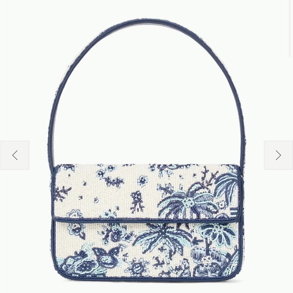 Staud Blue and White Tommy Bag